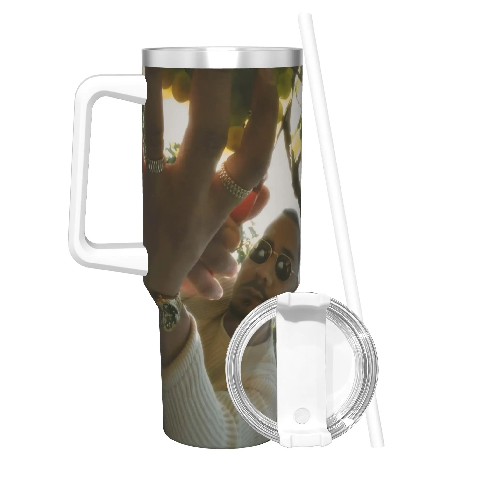 Apache207 Rapper Tumbler With Straw  Stainless Steel Travel Mug Double Wall Vacuum Insulated for Cold Or Hot 40oz