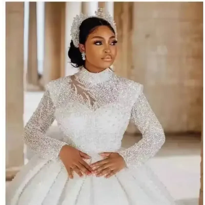 

Customized New High Quality Custom Short-Sleeved Sexy Tulle Backless Long Plus Size Bridal Dresses Bridal Wedding