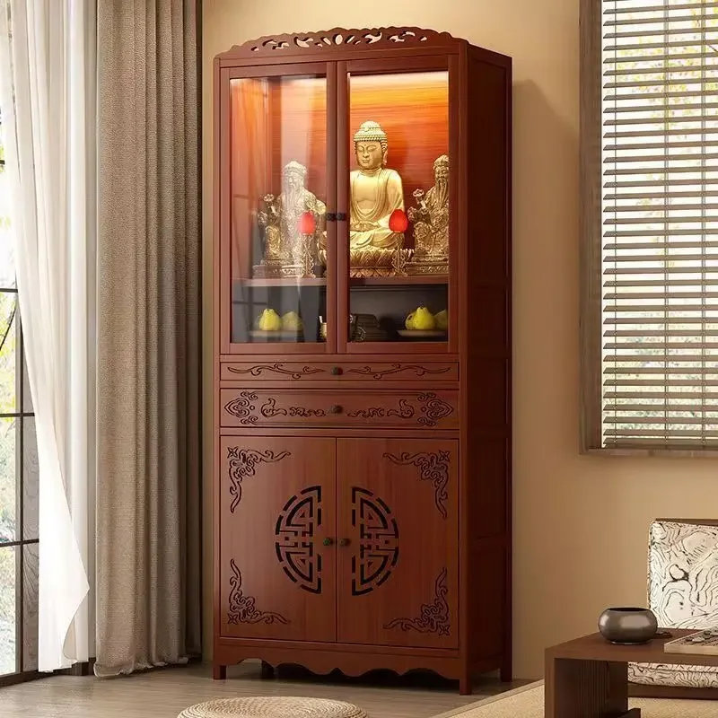 New Chinese-style Buddhist shrine, offering cabinet, God of Wealth incense case, household offering, offering table