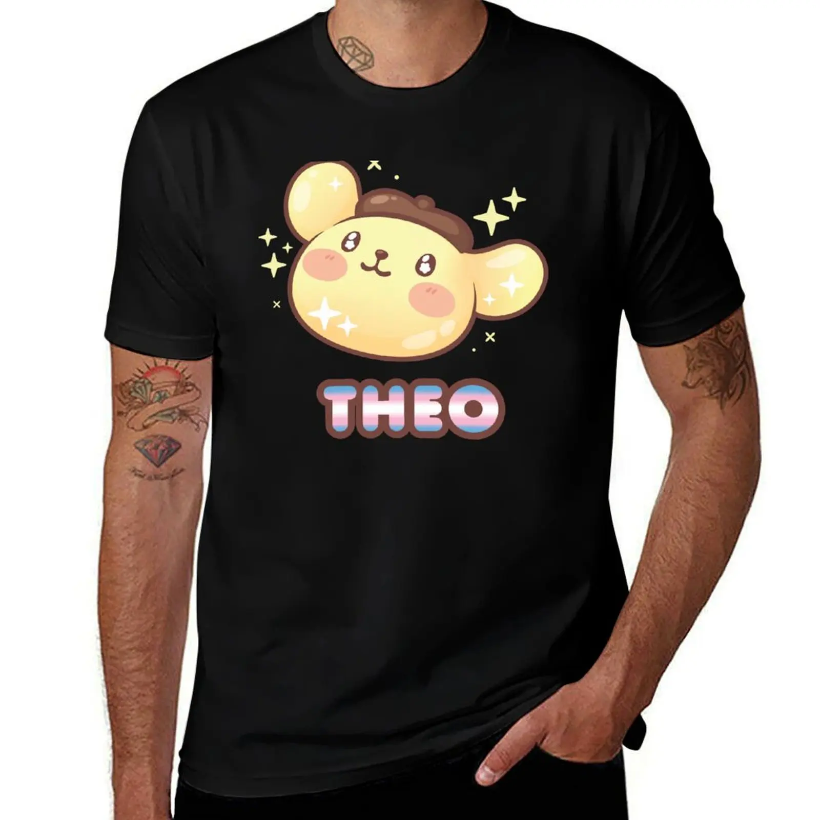 PomPom Theo T-Shirt plus size tops hippie clothes black t shirts for men