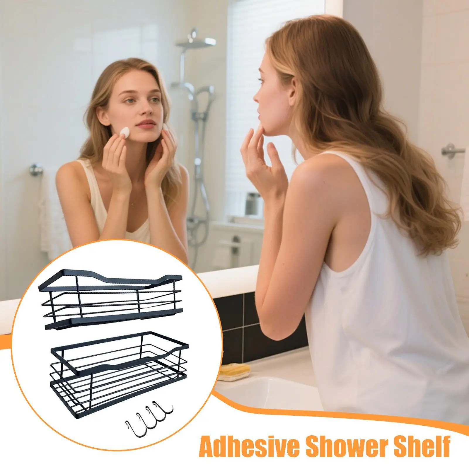 

Полка для душа Настенные полки для ванной комнаты для душа 2-х предметная стойка Держатель для полотенец для мыла Шампунь Мытье тела Отель Квартира Кухня Дом