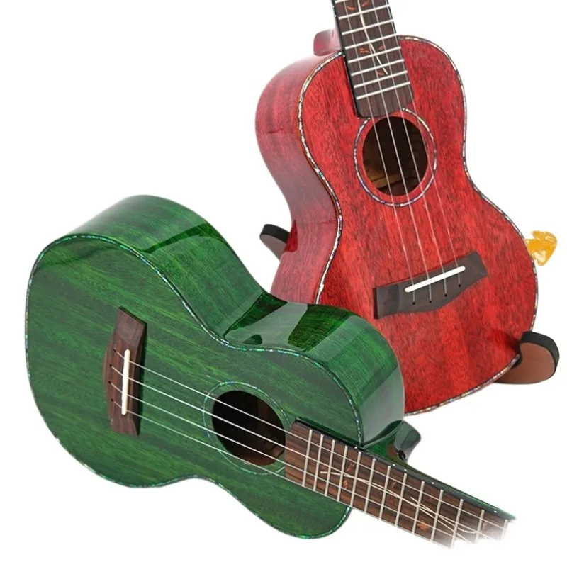 Ukulele Top Solid Concert 23  Mahogany Inch Acoustic Guitar Ukelele Highgloss Colors 4 Strings UP Red Green