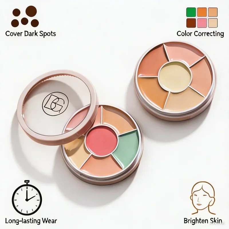 

6 Colors Beauty Makeup Concealer Palette Face Cover Dark Circles Acne Spots Contouring Cream for Flawless Base Graduation Party