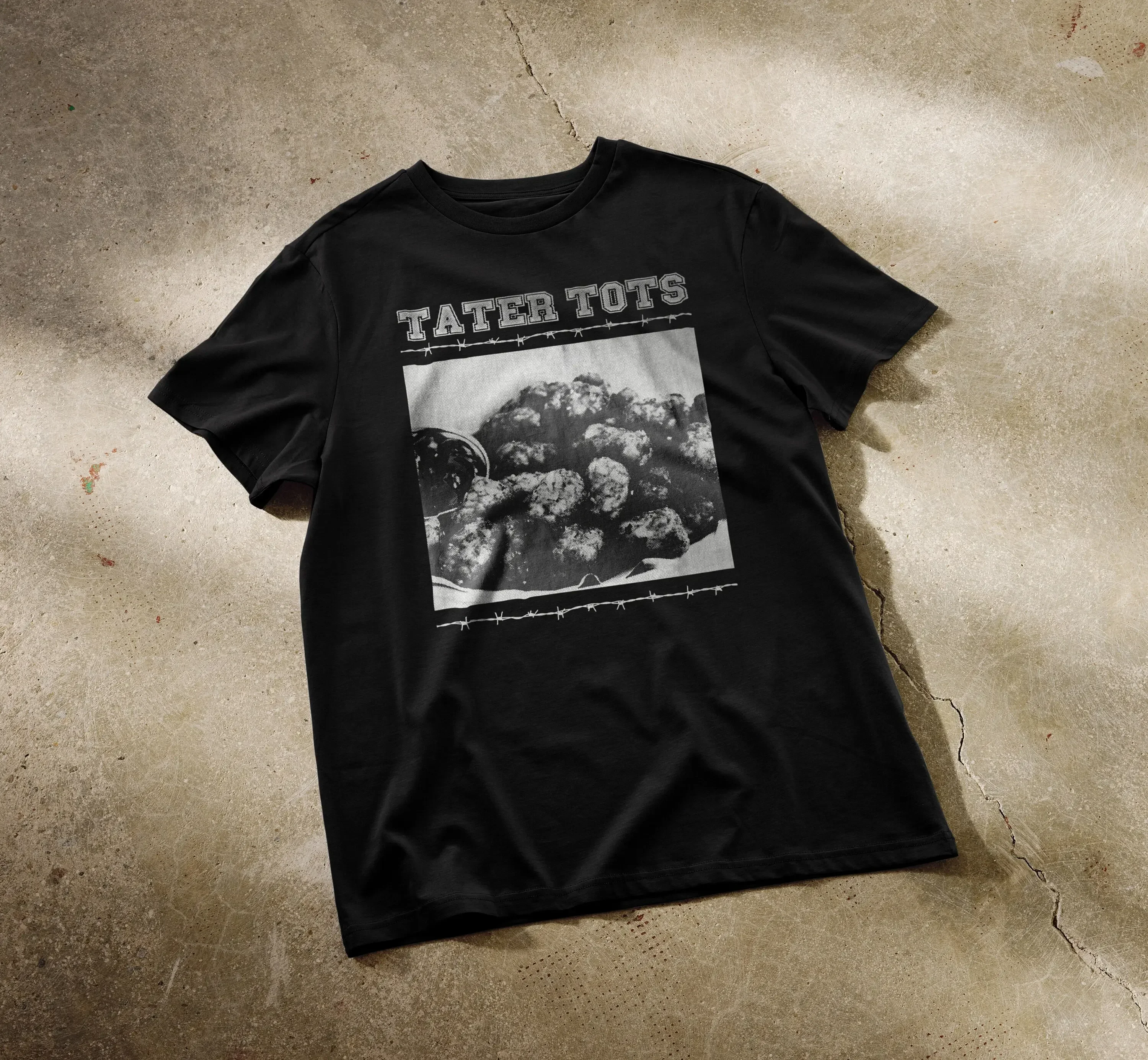 Tater Tots Hardcore T Shirt Punk Shirts Death Metal Band Merch Ironic Funny Meme Food Tee