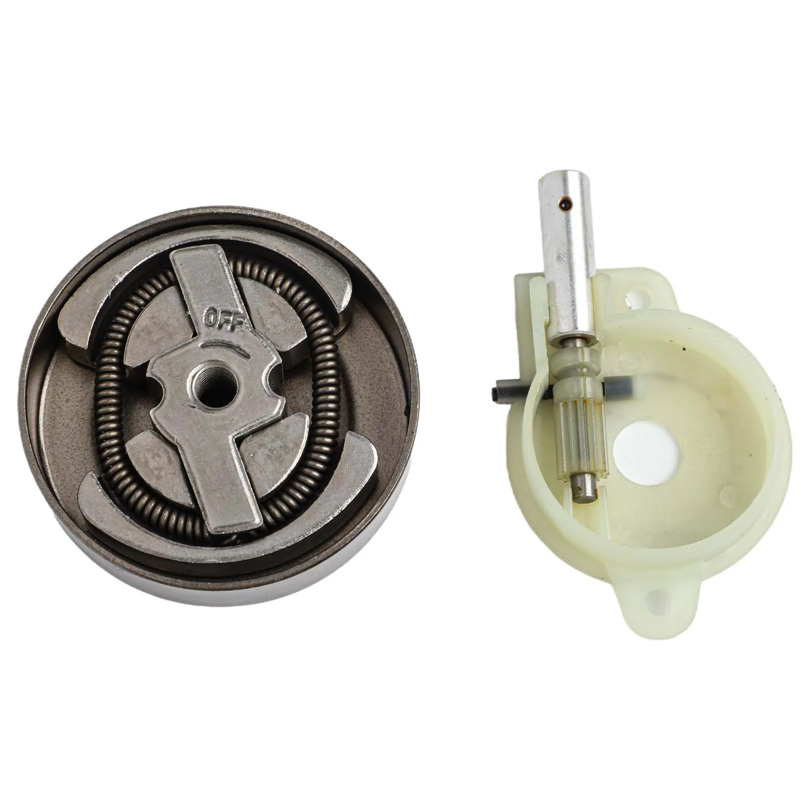 Complete Oil Pump Oiler Gear and Clutch Drum Kit for 41 136 137 142 141 Chainsaw with Worm Gear and Mounting Plate