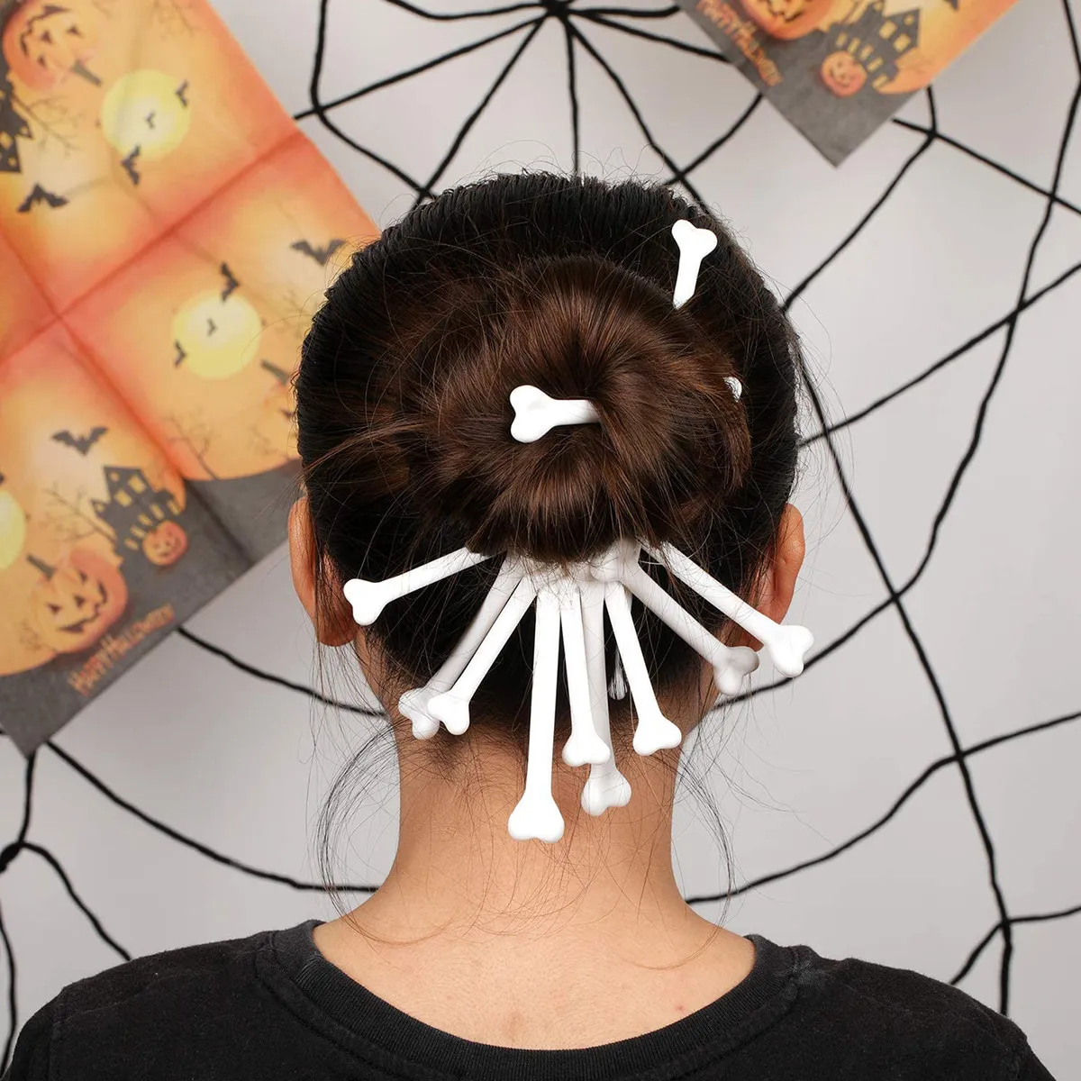 

36 миниатюрных белых пластиковых косточек для декора на Хэллоуин, украшения для вечеринки, аксессуары для Хэллоуина