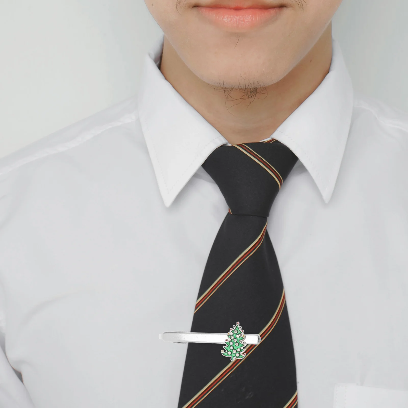 

Christmas Tree Tie Clip Men Holiday Pin Necktie Clip Business Wedding Festive Accessories Shirt Ties Clips