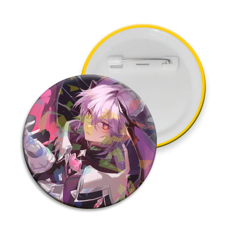58mm Hot Game Genshin Impact Button Pin Cartoon Characters Varka Venti Barbatos Columbina Durin Handmade Badge Tinplate Brooches