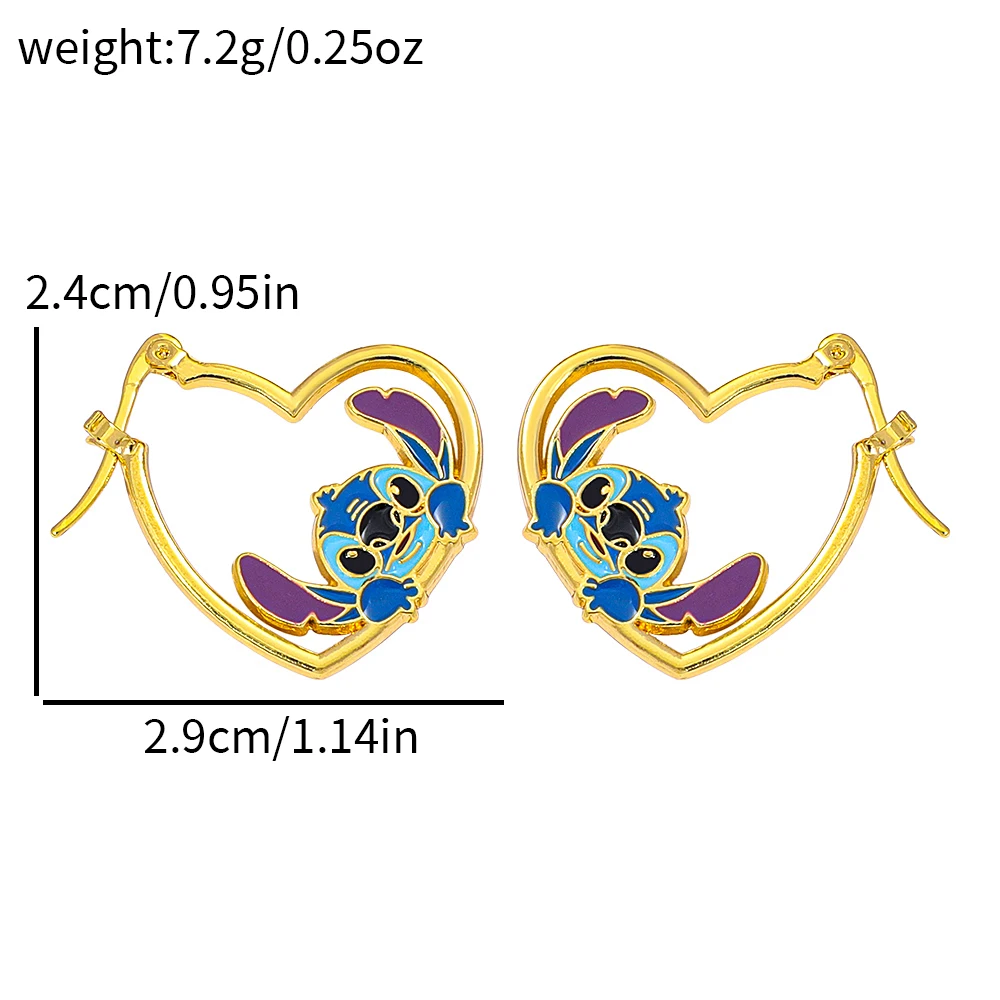 1 زوج ديزني الكرتون الطفل غرزة أقراط مزاجه بسيط Ins لطيف غرزة ياردروب مجوهرات هدايا عيد ميلاد الحزب