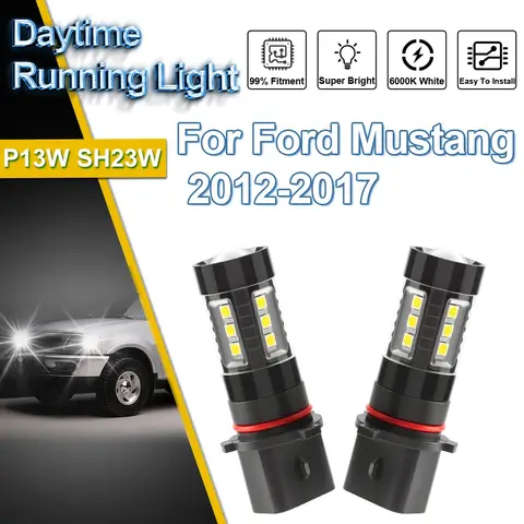 ミニ点滅LEDデイタイムランニングライト フォード マスタング 2012 2013 2014 2015 2016 2017 高品質 超高輝度 取り付け簡単
