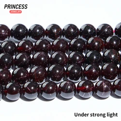 A +++ Estrella Natural granate rojo claro 5-10mm cuentas de piedras preciosas sueltas para hacer joyería pulsera cuentas de cristal accesorios DIY