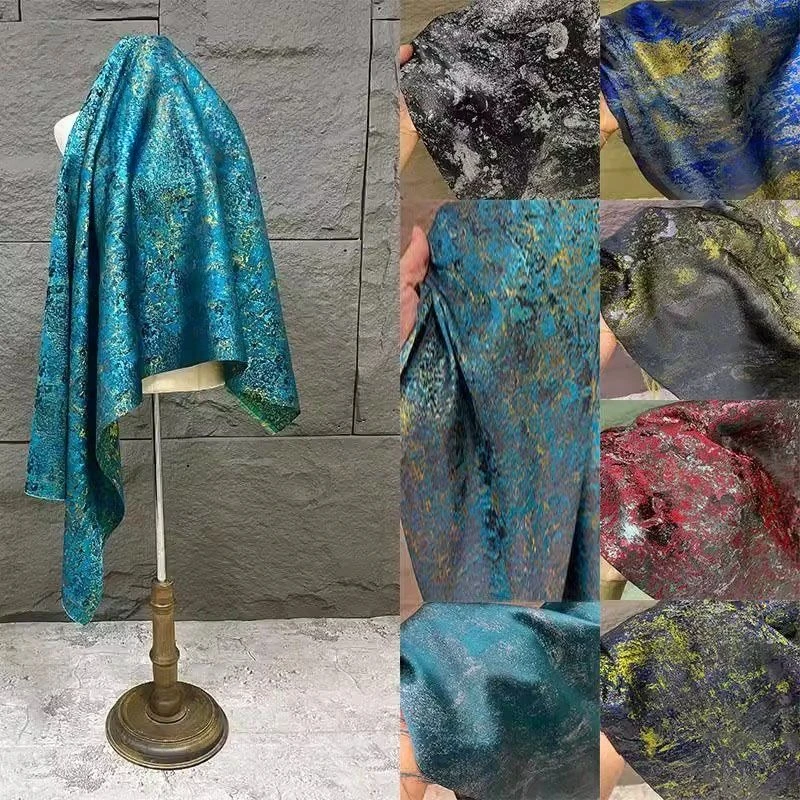 

Vintage Oil Painting Doodle Print Gilded Jacquard Fabric for Handmade Sewing DIY Home Soft Designer Decoration Crafts Material