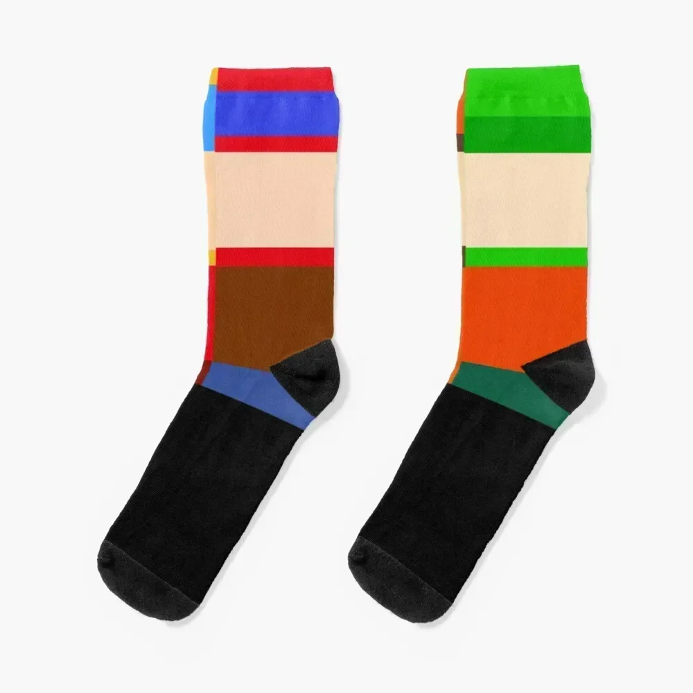 

Color Swatch of Stan, Kyle, Kenny and Eric. Socks football christmass gift custom basketball Socks Man Women's