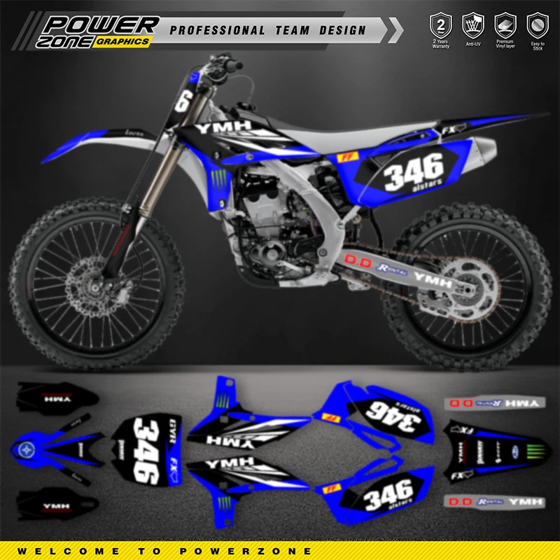 

PowerZone Custom Team Motorcycle Graphics Backgrounds Decals Stickers For YAMAHA YZF250 2010 2011 2012 2013 Motorcycle Decals