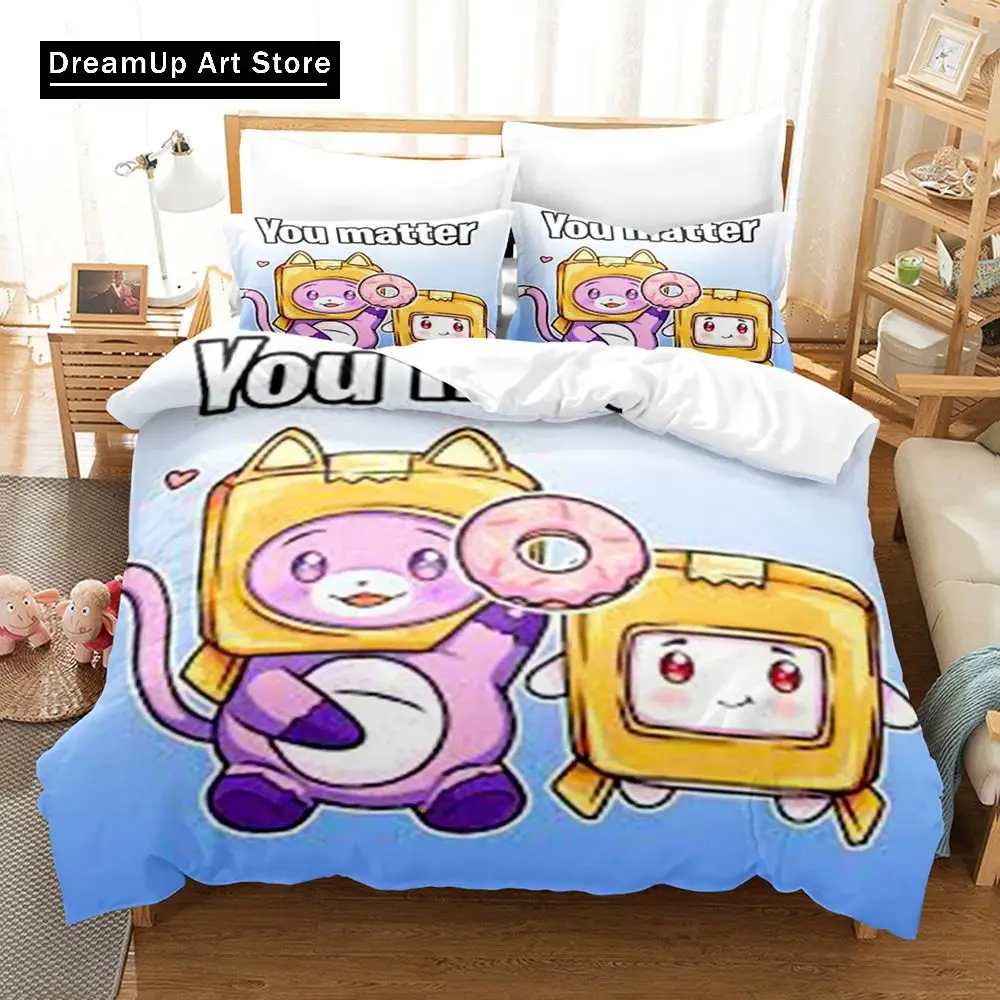 3D Print Cartoon Lanky-box Boxy Bedding Set Boys Girls Twin Queen King Size Duvet Cover Pillowcase Bed boys Adult Bedroom