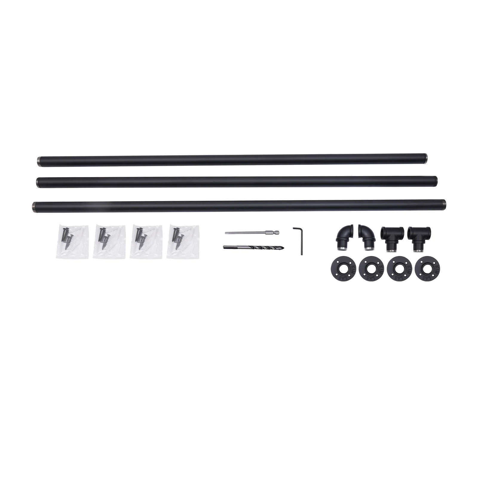 ราวจับบันได 12 ฟุต, ราวบันไดท่ออุตสาหกรรมชุบสังกะสี ราวบันไดท่อในอาคารพร้อมตัวยึดติดผนัง, มุมโค้งมน