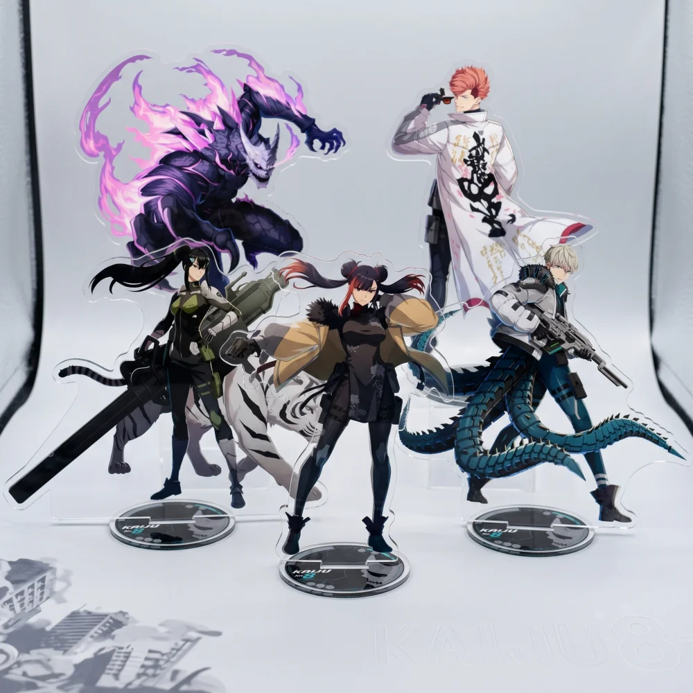 Anime Kaiju No. 8 Acrylic 15CM Stand Keychain Kafka Mina Reno Kikoru Battle Form Kaiju Desk Decor Collectible Gift for Fans