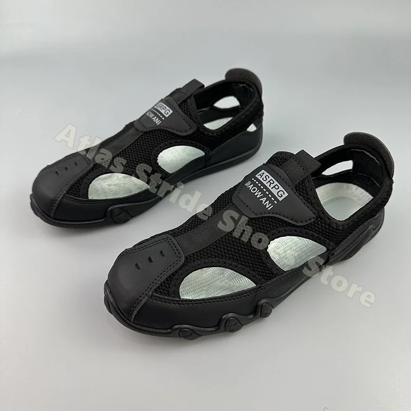 Men's Two-Tone Mesh Closed-Toe Sandals Adjustable Strap Non-Slip Thick Sole Quick-Dry Breathable Daily Casual Outdoor Sandals