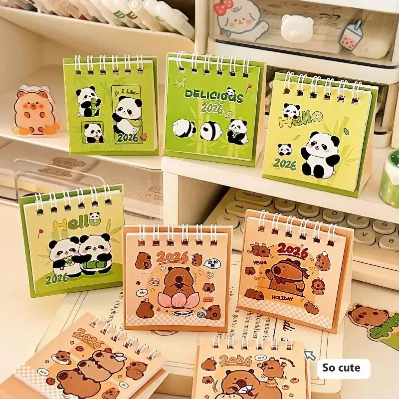 2026 Year Cartoon Capibara Desktop Mini Desk Calendar Planner Desktop Decoration Office Stationery