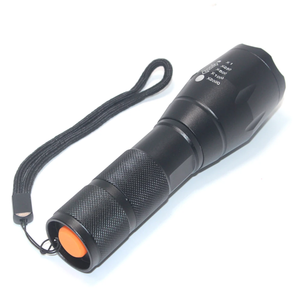 Powerful Red Flashlight Tactical Green/Red/White Torch 1-Mode Predator Handheld Zoomable Torch+Clip+Tail Switch+18650+Charger