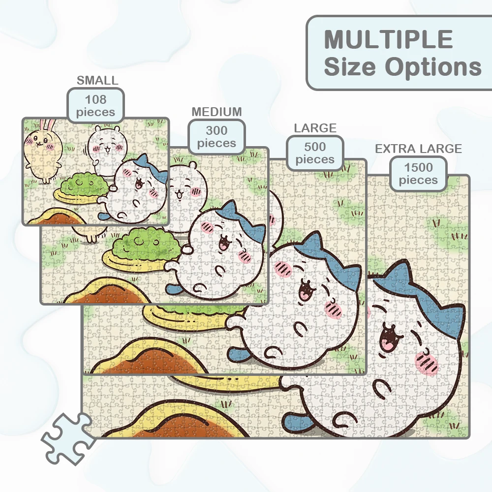 Chiikawa Hachiware Usagi 퍼즐 MINISO 만화 DIY 대형 퍼즐 게임 장난감 선물 클래식 Sanrio 캐릭터 만화 장난감 취미