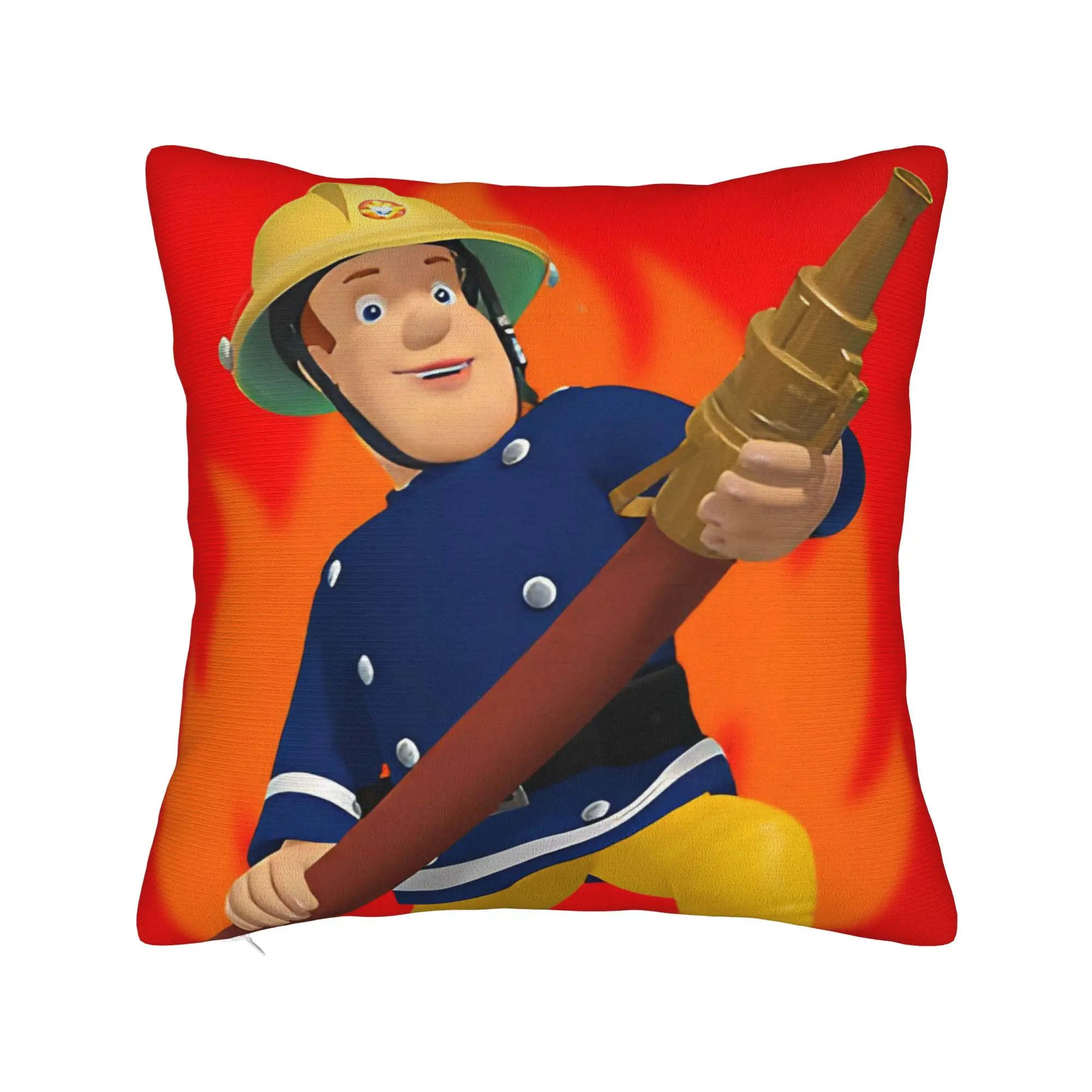 Fireman Sam Pillowcase Polyester Cushion Cover Gift Firefighters Cartoon Throw Pillow Case Cover Car Square 40*40cm