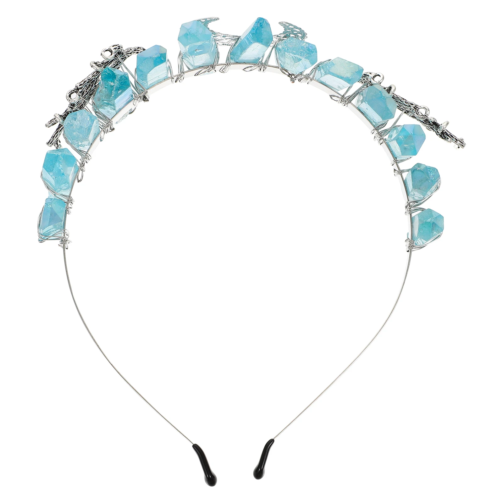 

Natural Multi Colored Tree Branch Moon Crystal Pendant Headband For Women Bridal Wedding Party Hair Accessory Head Decor Fashion