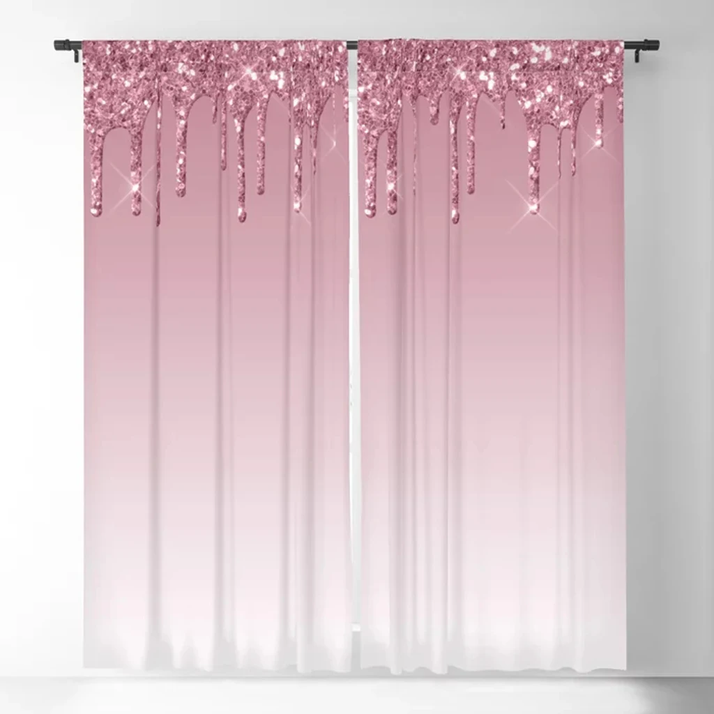 Imagem -05 - Modern Estilo Window Curtains For Living Room Rosa Dourado Flash Quarto Cozinha Decoração do Lar Cortinas Persianas