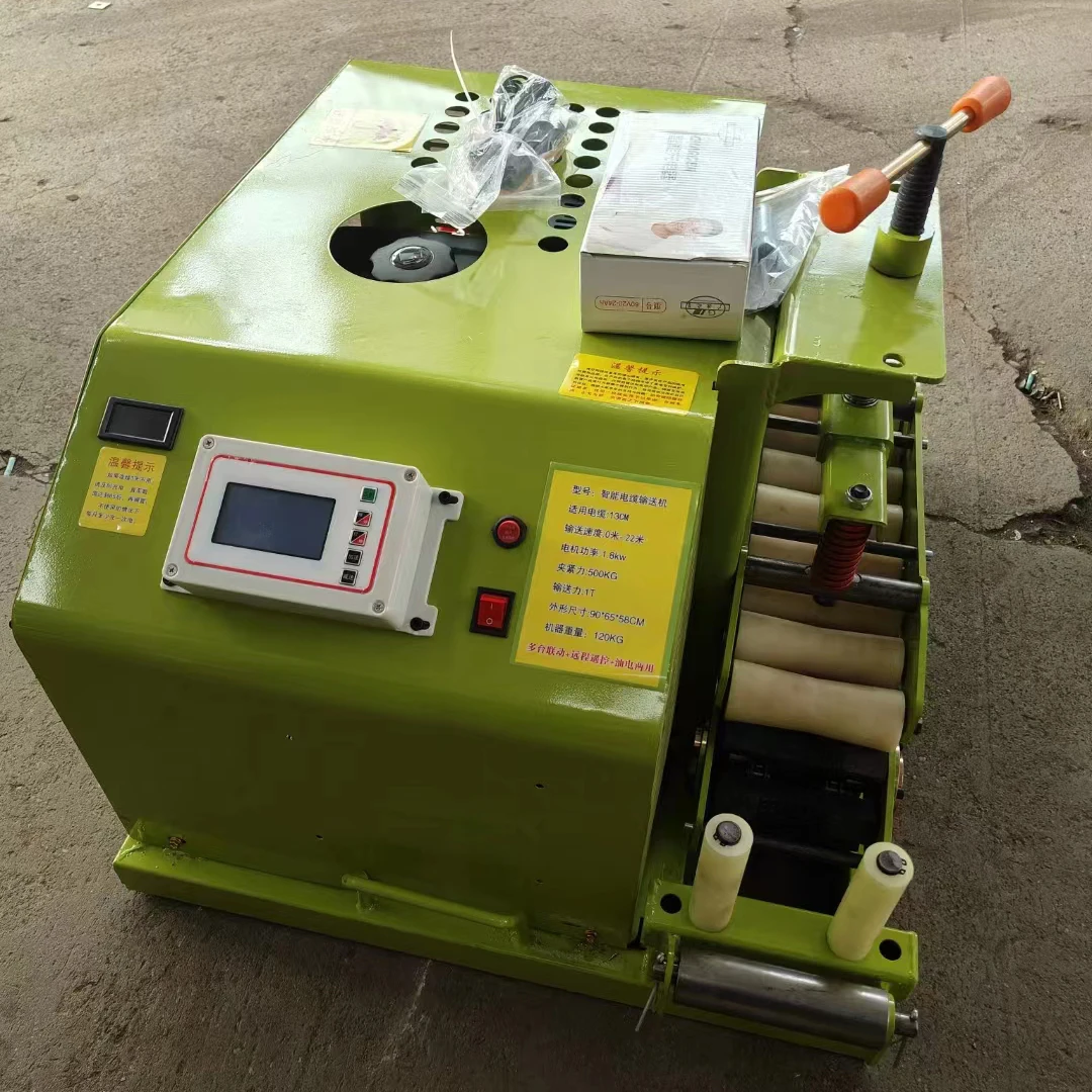 Heiße verkäufe Smart Automatische Power Telecom Linie Traktor Puller Feeder Drücker Transfer Ziehen Kabel Förderband