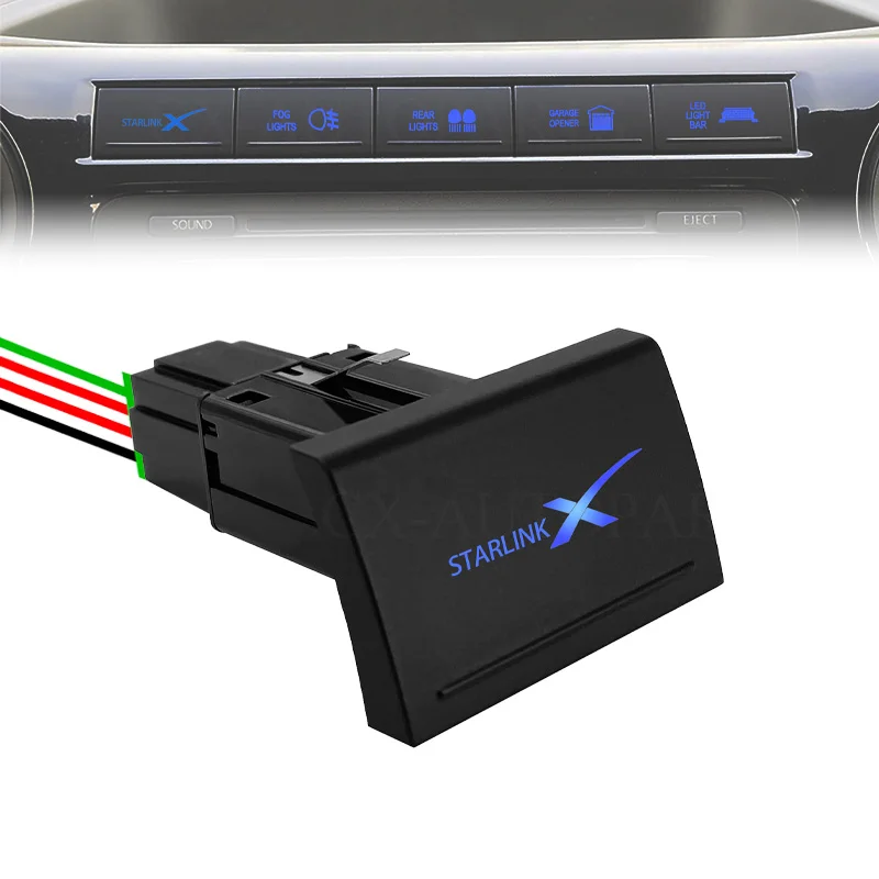 

12 В автомобильный кнопочный переключатель Starlink, синий светодиод, кнопка включения и выключения, провод ведьмы для VM Amarok 2010-2016, замена кнопки верхней панели Volkswagen