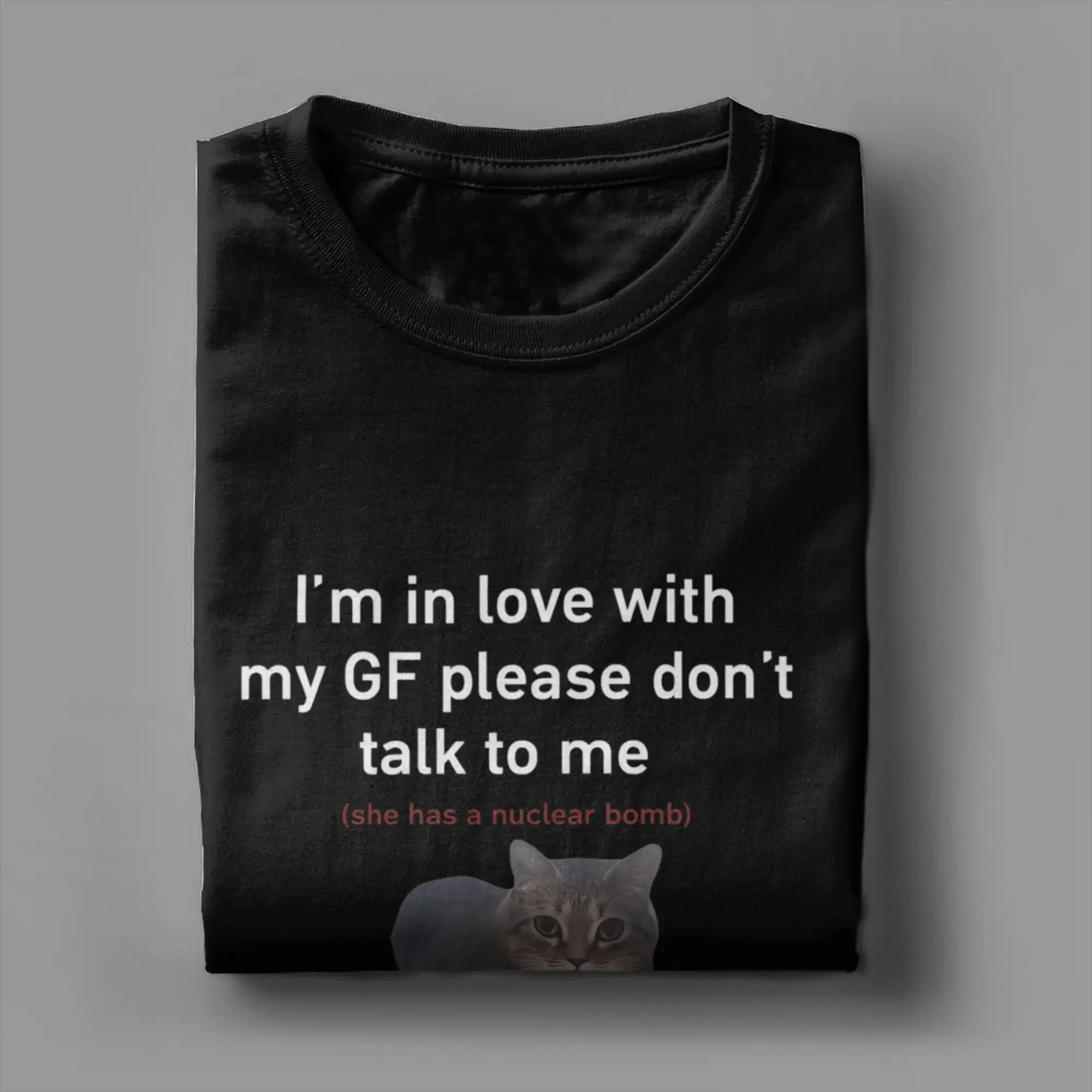 الرجال أنا في حب بلدي GF مضحك القط تي شيرت الملابس القطنية الخالصة متعة قصيرة الأكمام طاقم الرقبة تيز 4XL 5XL تي شيرت