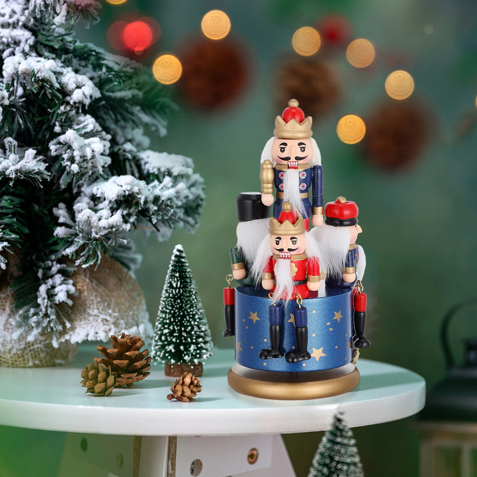 

Adorn Music Box Decoration Christmas Office Decorations Nutcracker Outdoor Table Ornament Baby for Wood
