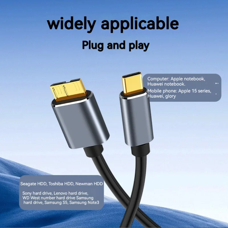 

Type-C to Microusb 3.0 HD Same Screen Data Cable 4k 60hz Type C Cable for Hard disk Connecting the laptop