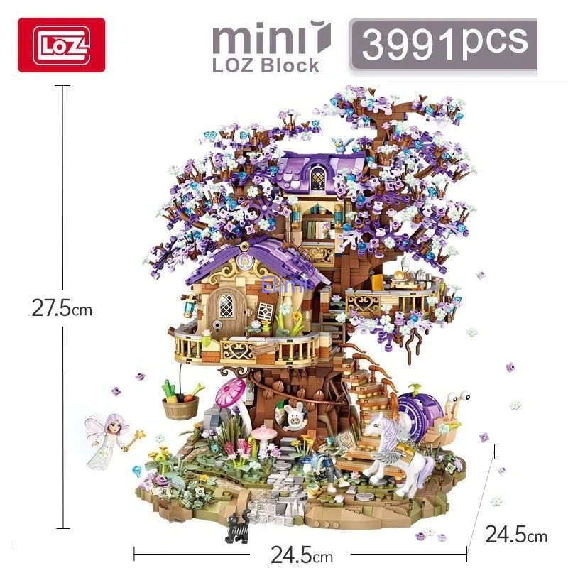 LOZ ブロック DIY 組み立ておもちゃ キャビンツリーシティハウス 木製ブリンケドス プラスチックブロック 女の子 新年ギフト クリスマスプレゼント