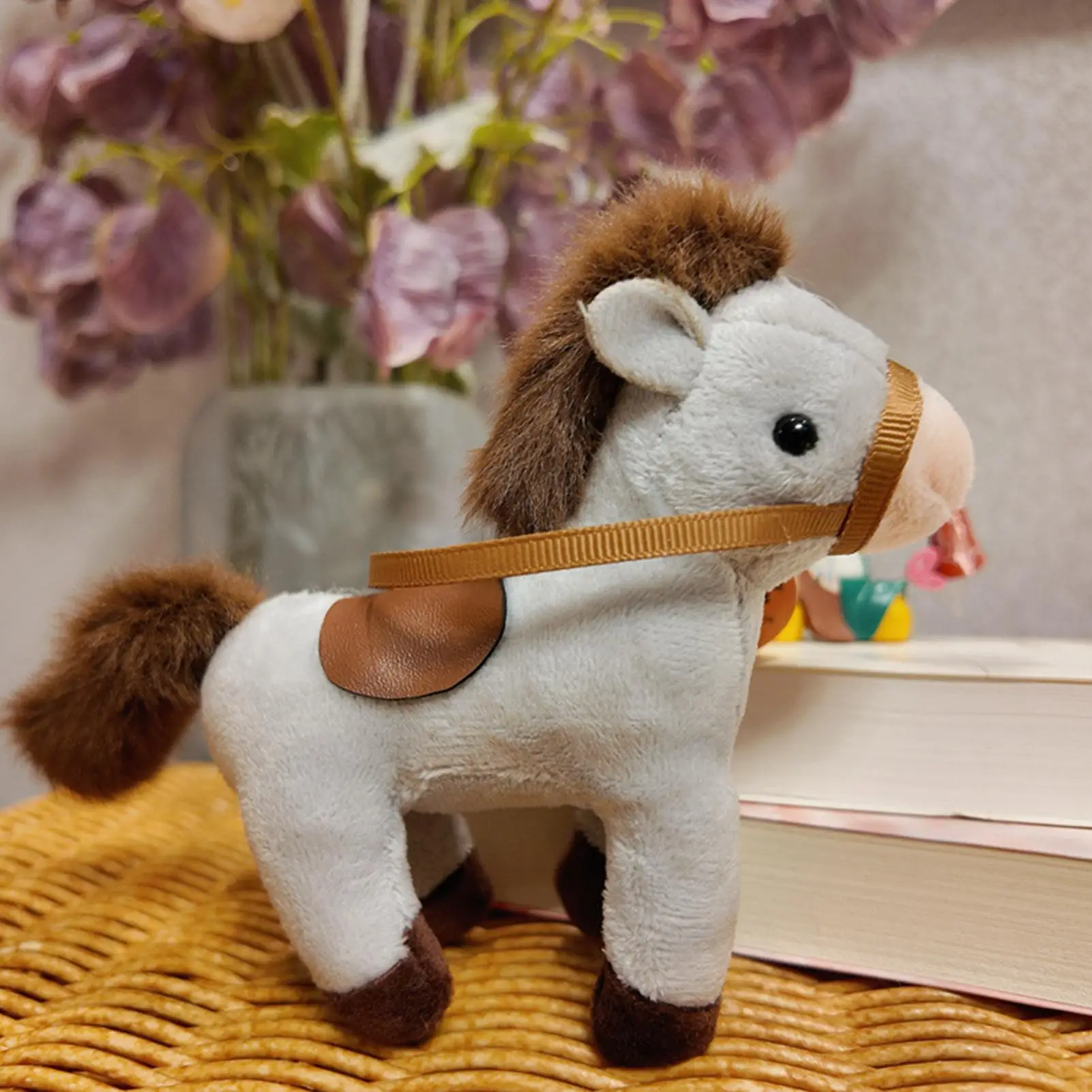 Simpatico mascotte cavallo portachiavi animale zaino portachiavi con reni fascino giocattoli gioielli ciondolo pompon regali borsa plu