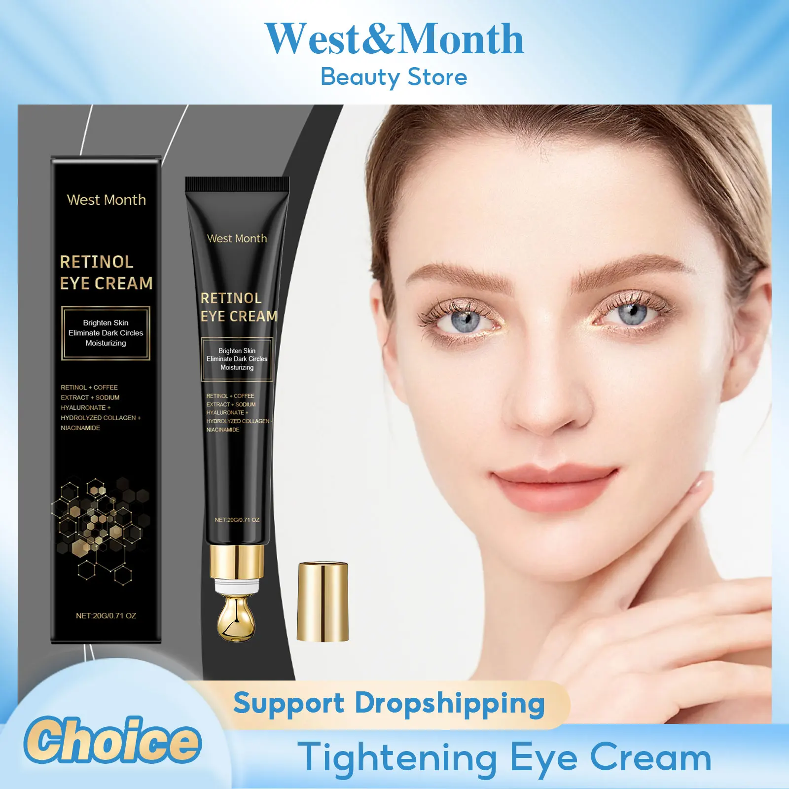 

Anti Aging Eye Cream Dark Circles Elimination Fine Lines Removal Wrinkles Reduction Lifting Hydrating Brightening Eye Firm Cream