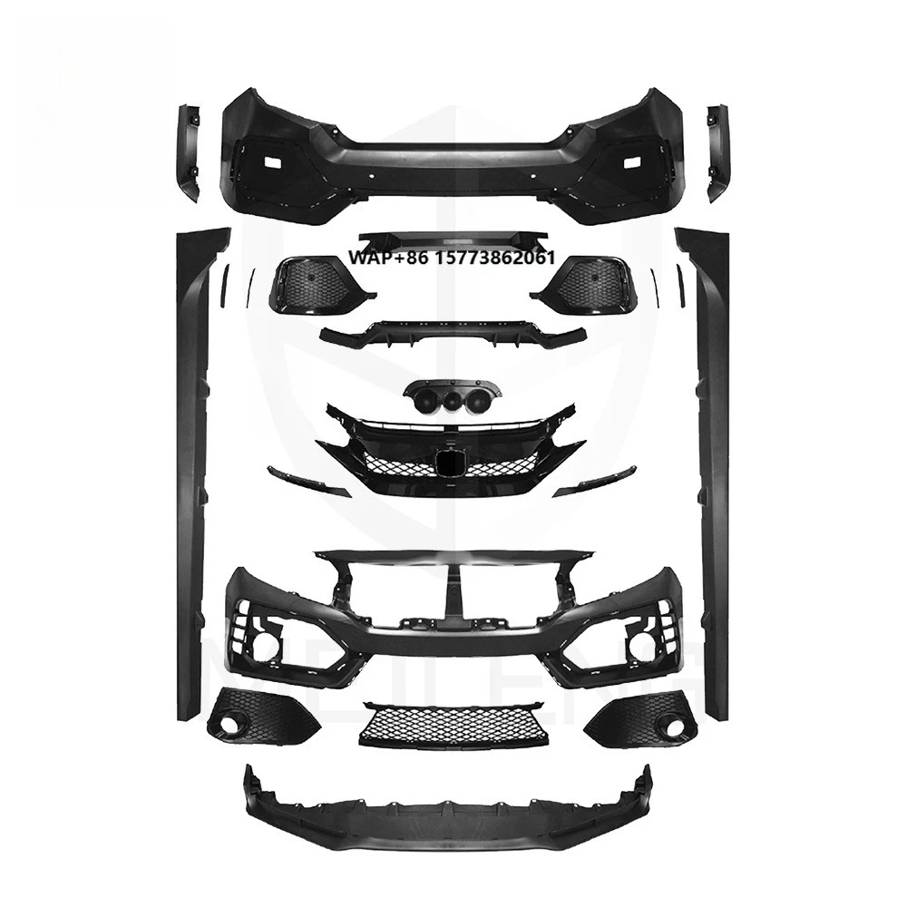 

Car Retrofit Upgrade Parts for 2016-2018 H Civic Refit to TYPE R Body Kit Front Bumper Rear Diffuser Side Skirts