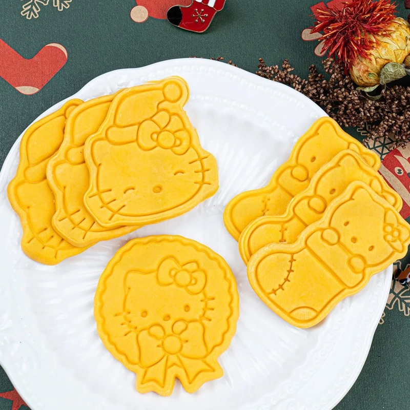 3PCS Kawaii Charms 크리스마스 헬로 키티 베이킹 금형 만화 귀여운 일본 부츠 모자 헬로 키티 베이킹 세트 생일 선물