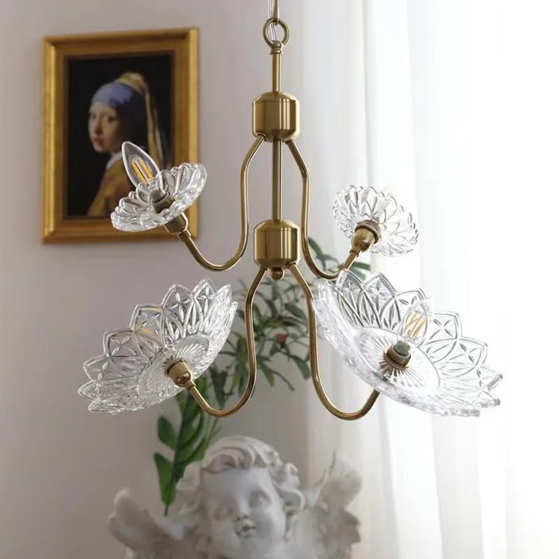 Dining room, bedroom, cloakroom, French designer lamps, American minimalist butterfly glass chandelier