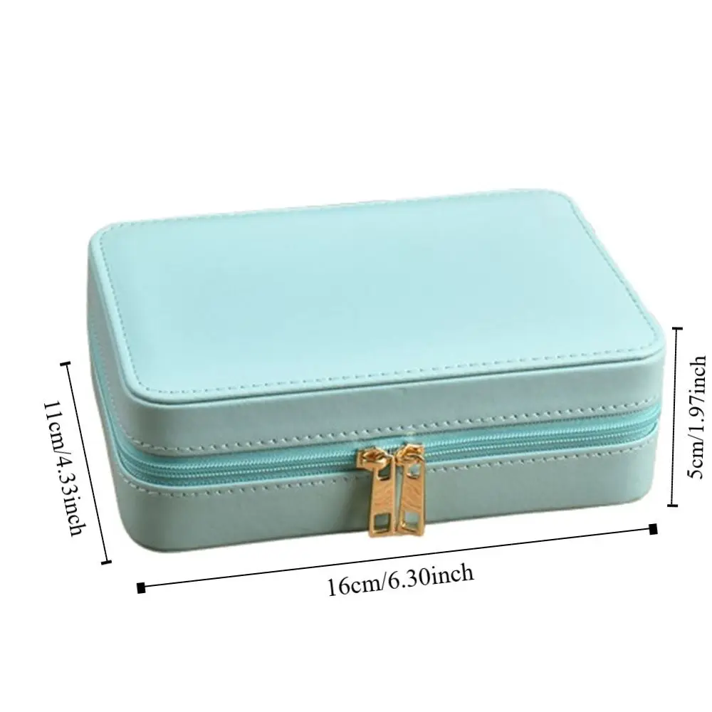 PU Leather Trinkets Storage Organizer Large Capacity Dustproof Portable Jewelry Organizer Simple High Quality