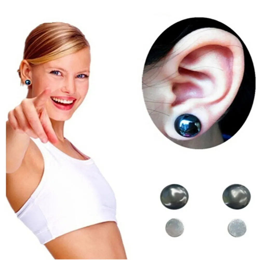 

5 Pairs Magnetic Moxibustion Earrings Stickers Acupoints Black Slimming Loss Weight