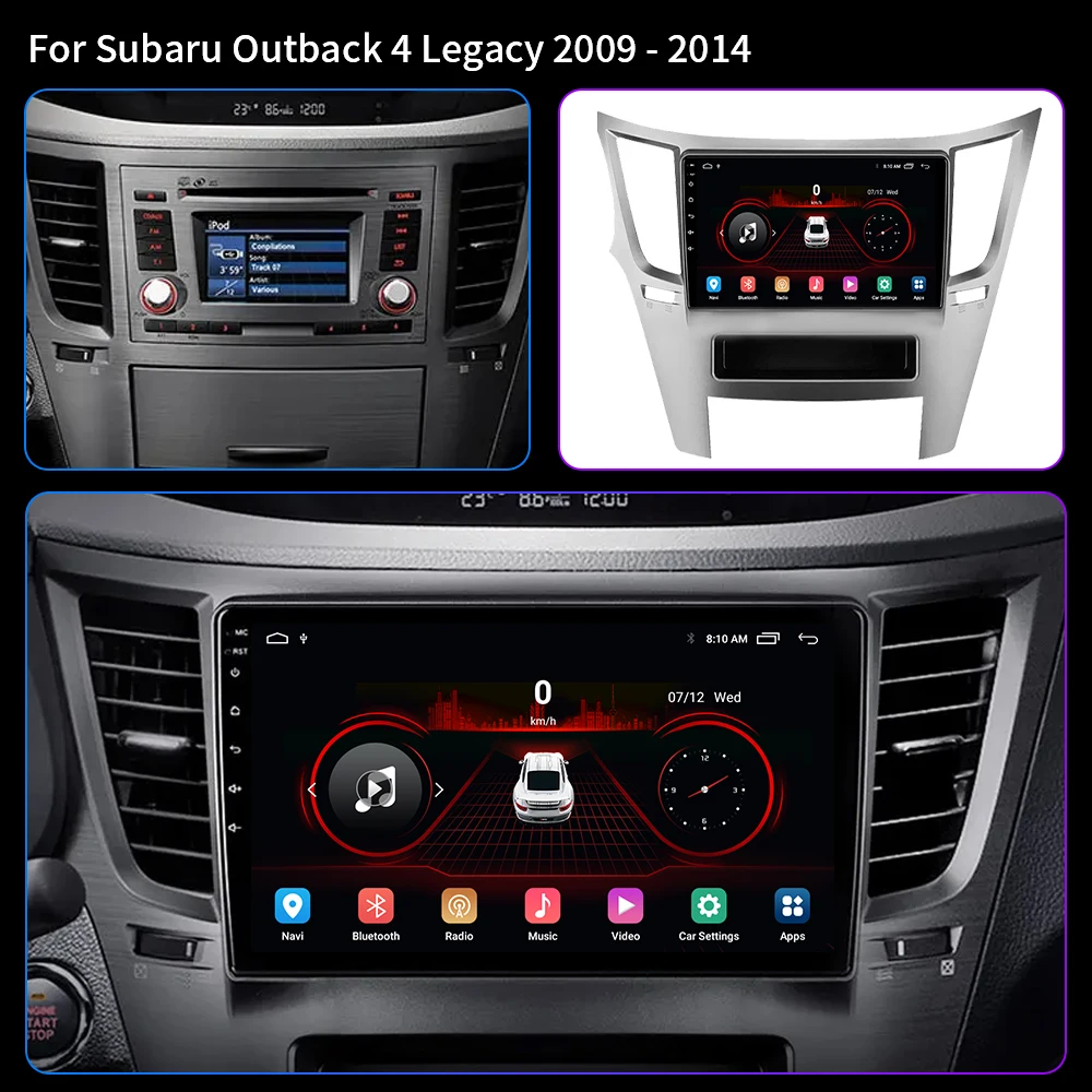 Android 12 Autoradio For Subaru Outback 4 Legacy 2009 - 2014 Car Radio Multimedia Video Player Navigation GPS 4G No 2din 2 Din