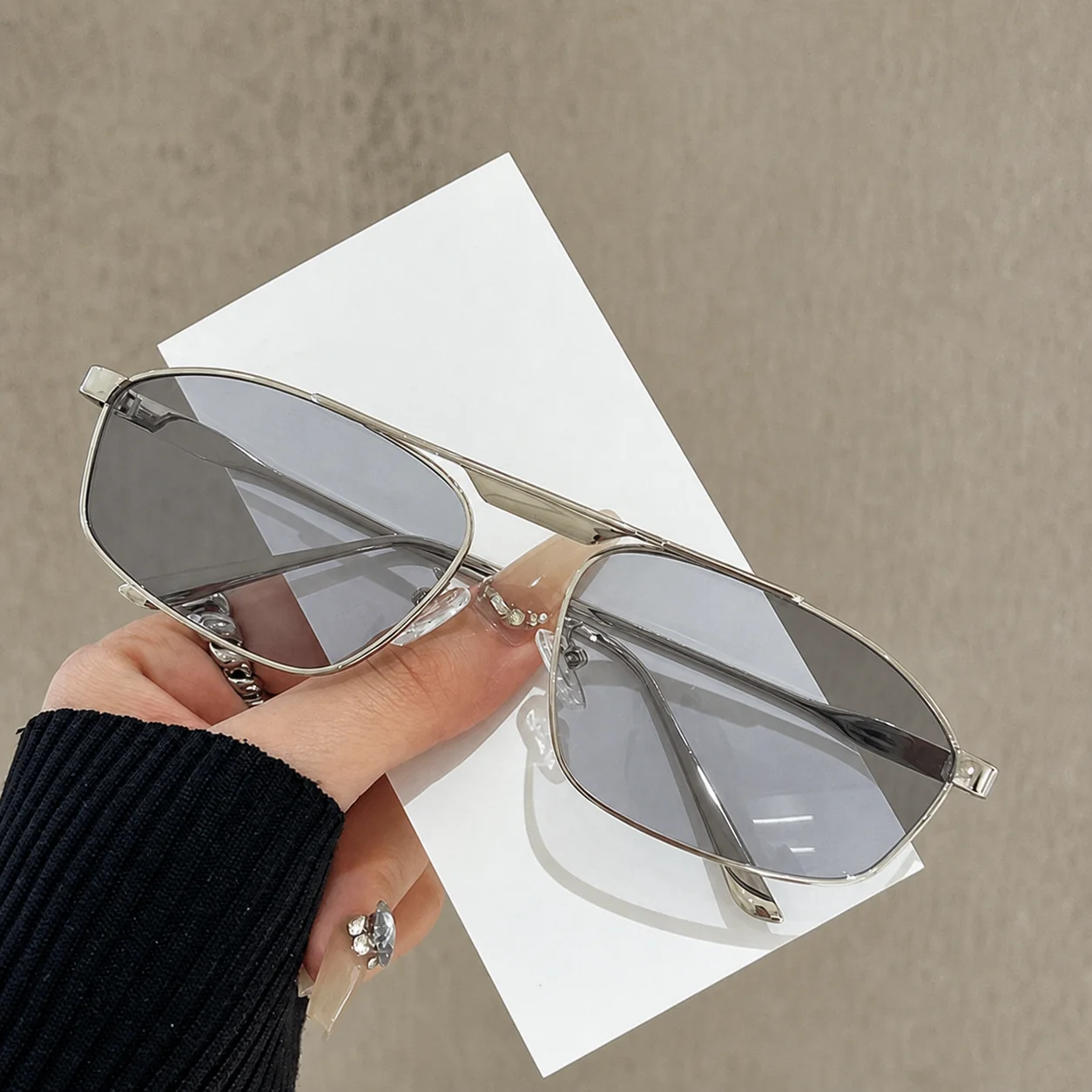 Retro Retro Single Bridge Square Sunglasses Premium Metal Frame Sun Glasses Trendy Tinted Eyewear Women Men UV400 Outdoor Shades - Aliexpress Deal