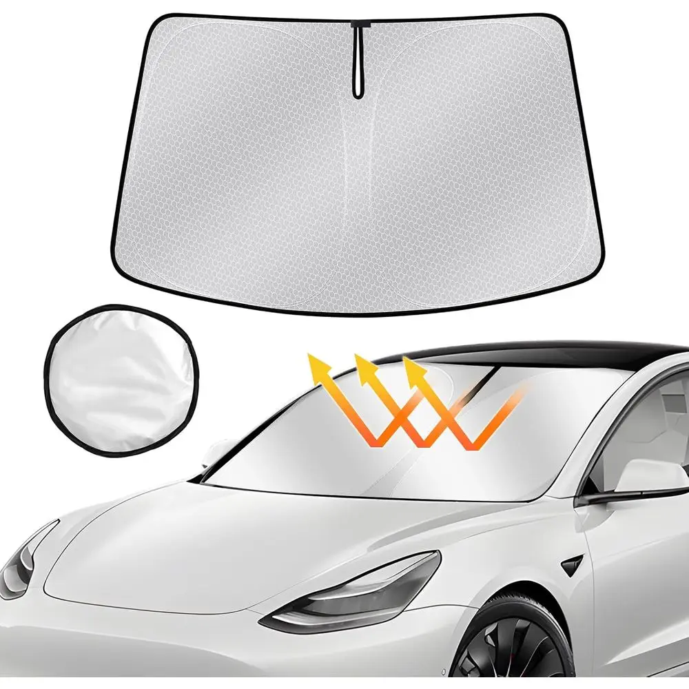 

Солнцезащитный козырек для лобового стекла для Tesla Model 3 2017-2026 и Model Y 2020-2026, улучшенный, из наноматериалов, для переднего окна