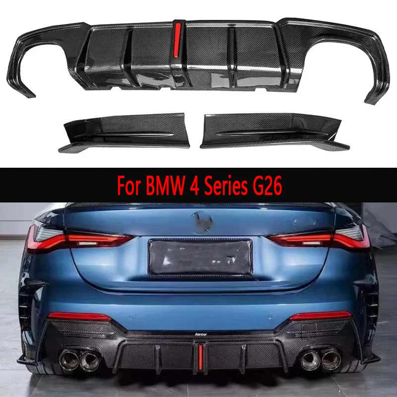 لسيارات BMW 4 Series G26 2021 + ألياف الكربون عودة الشفاه مانع صدمات خلفي للسيارة الناشر الخلفي الخائن سبويلر عودة الشفاه ترقية طقم الجسم