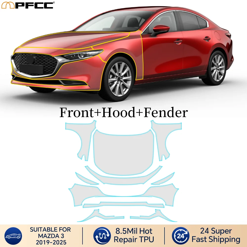 

For Mazda3 2019-2025 Anti-Scratch TPU Paint Protection Film Car Body Clear Bra Pre-cut PPF Resistant Invisible Cover Repair