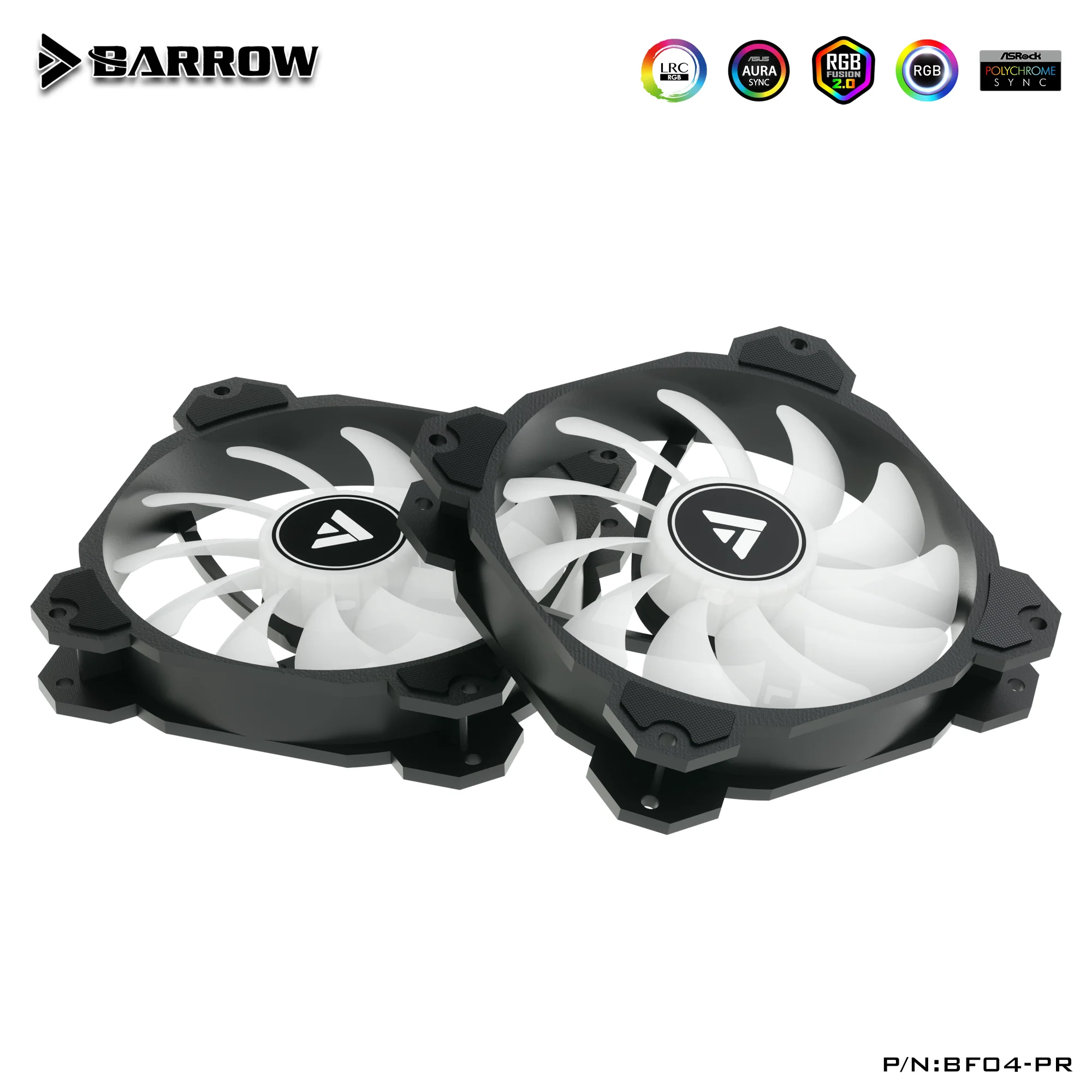 Barrow PWM Fan Size 120*120mm Fan use for Radiator Computer Case with 5V A-RGB Light 6PIN Header/Support Motherboard Aurora