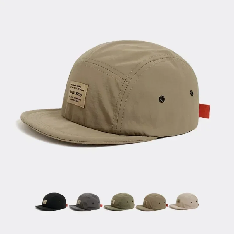 Japanische 5-Panel-Baseballmütze, schnell trocknend, atmungsaktiv, kurze Krempe, für Herren und Damen, Gesicht, kleines weiches Oberteil, Hip-Hop-Kappe, Damen-Mütze mit weicher Krempe – Detail 7