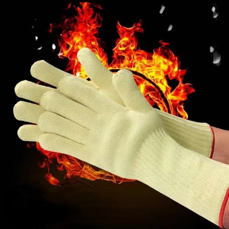 luvas de algodao duplas espessadas super resistente ao calor anti burn heatproof forno cozinha branco alta qualidade 500 celsius 01