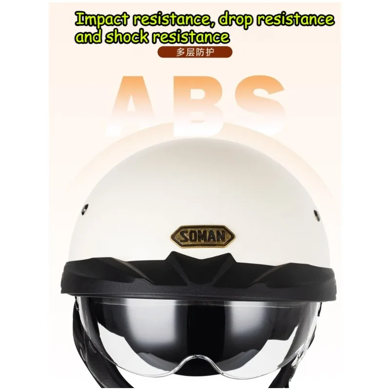 Soman Vintage Half Helmet Electric Vehicle Helmet  Male Female Adult  Motorcycle Helmet